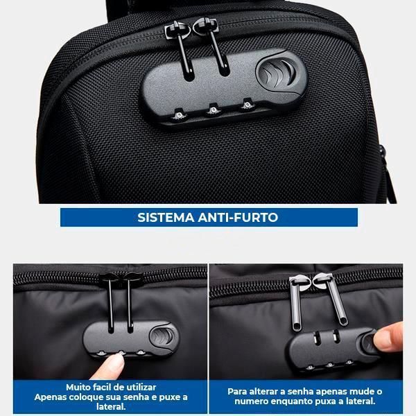 Mochila Resistente modelo Infinita Anti-furto com USB e Frete Grátis!